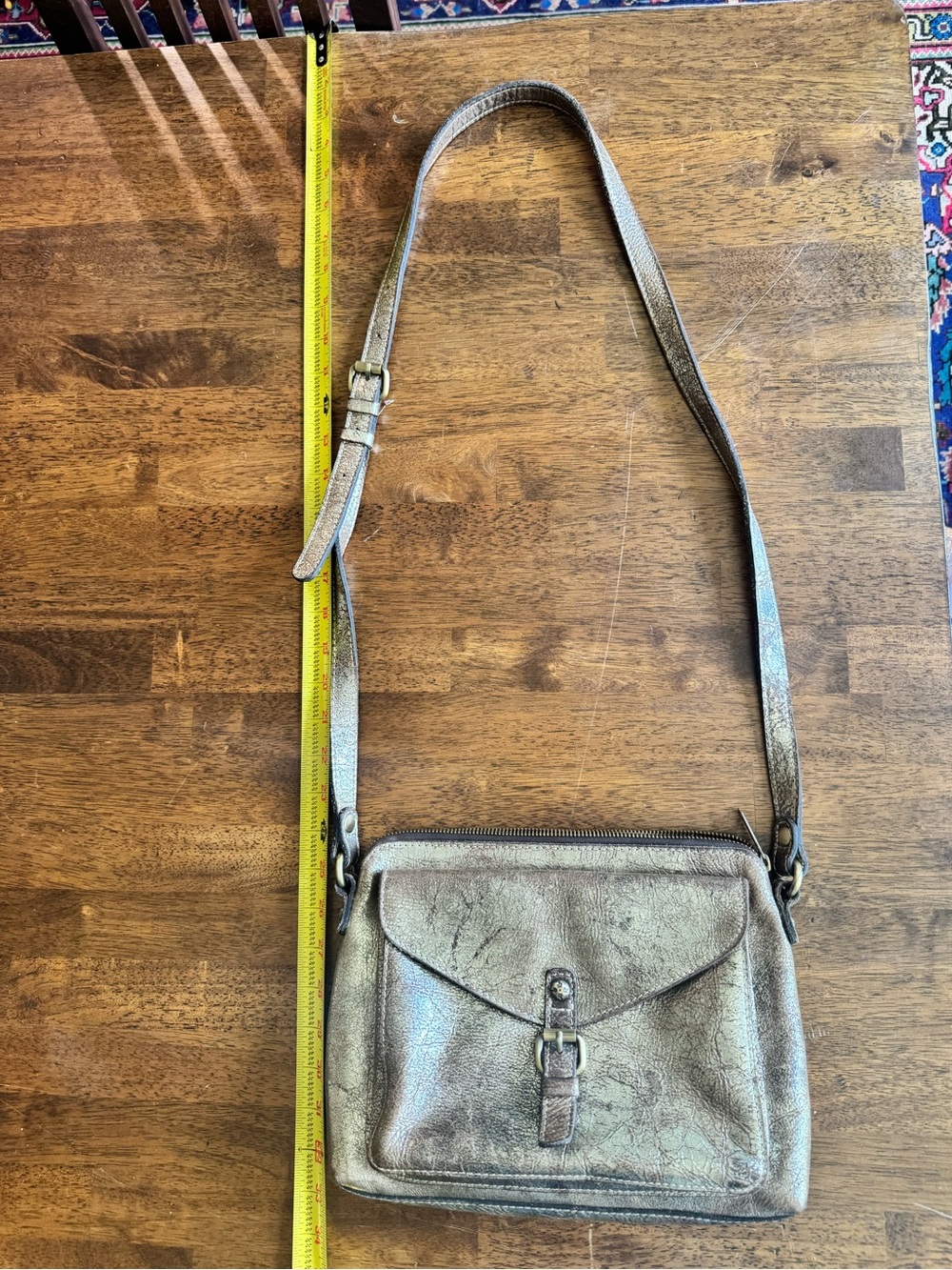 Patricia Nash Avellino Crossbody metallic gold leather crackle - Picture 5 of 11